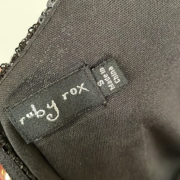 RUBY ROX Small Short Black Sequin Dress Y2K Homecoming Prom Wedding Bling Gothic - Picture 4 of 11